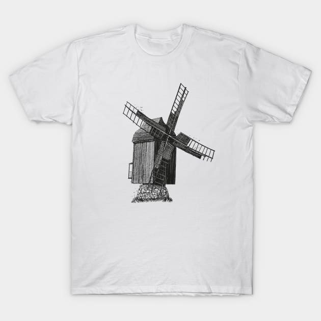 Old Windmill T-Shirt by Annegraving